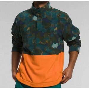 THE NORTH FACE Men's Size M Pali Pile Fleece 1/4 Snap Summit Navy Camo Print NEW